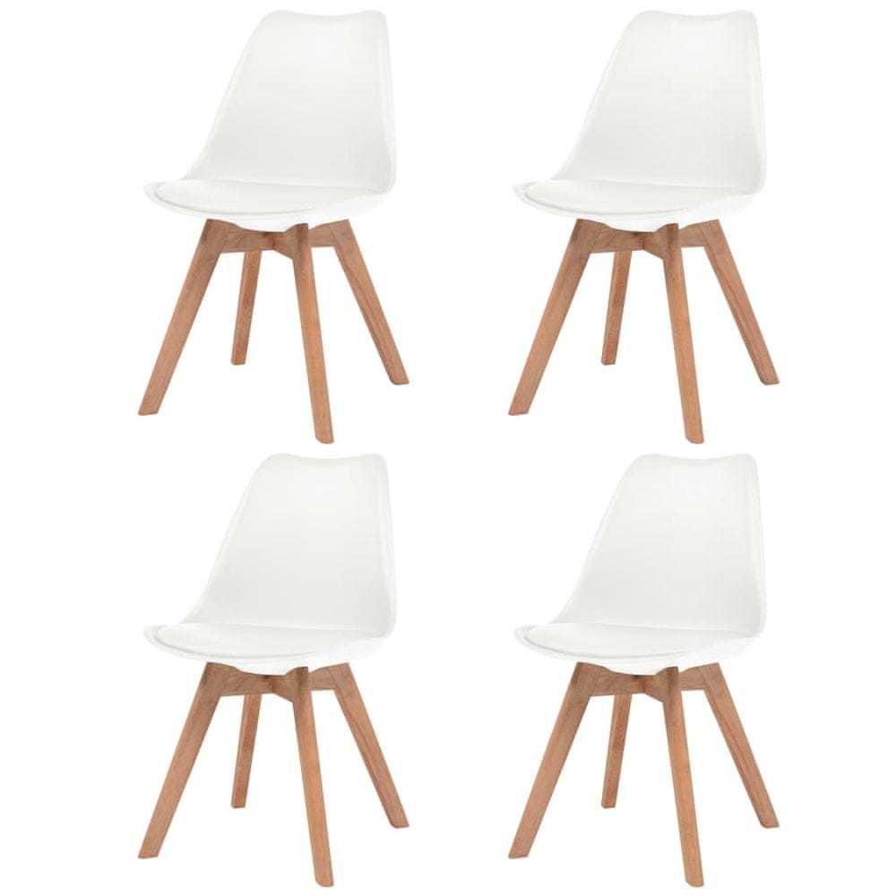 Petromila vidaXL Jedálenské stoličky 4 ks, biele, plast